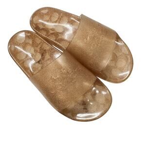 Coach Pink Champagne Jelly Slides Women’s 5 Flat Sandals Beach Pool Vacation